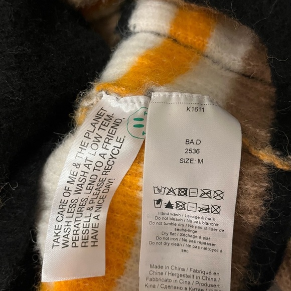 Ganni Soft Wool StripedKnit - Tiger's Eye, Alpaca & Merino Wool Blend, size M - Picture 9 of 13